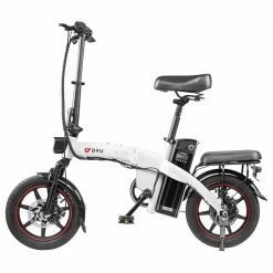 Discount ⌛ DYU A5 Electric Bicycle 350W Motor Max Speed 25km/h 36V 7.5Ah Battery 70km Max Range - White ✨