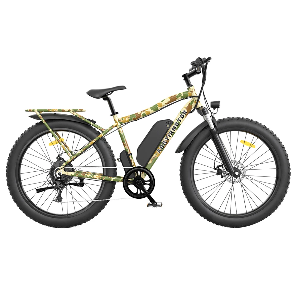 Discount โ๏ธ AOSTIRMOTOR S07-E Electric Bike 26*4.0'' Fat Tire 48V 13Ah Battery 750W Motor 7 Speed Shimano Gear - Desert Camo โ