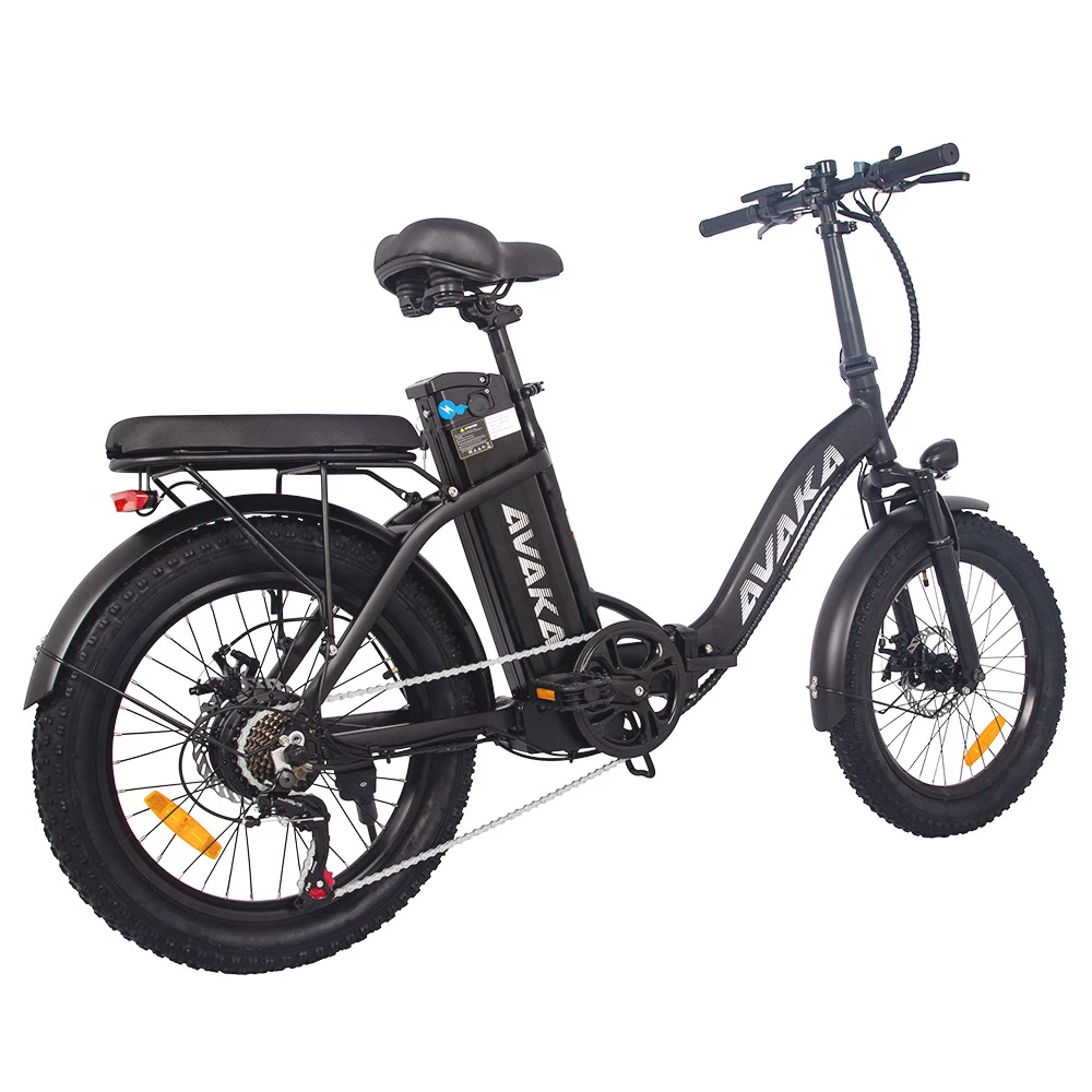 Discount π AVAKA BZ20 PLUS Electric Bike Foldable 20*3.0 Inch Fat Tires 500W Brushless Motor 25Km/h Max Speed 48V 15Ah Battery 100Km Range 120KG Max Load Dual Disc Brake Shimano 7-Speed Gear IP54 Waterproof LCD Display- FT Wheel Black β€οΈ - Image 4