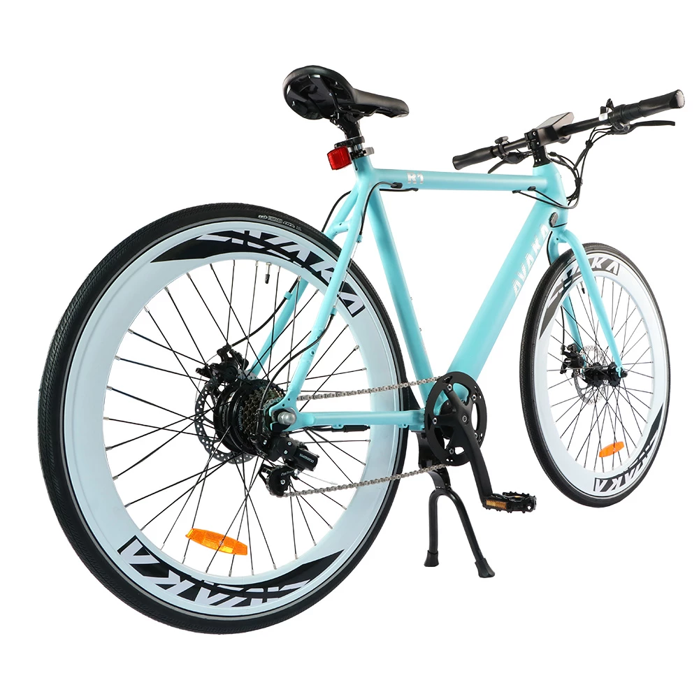 Flash Sale π AVAKA R1 Electric Bike 700C*32C Inch Wheels 250W Brushless Motor 25Km/h Max Speed 36V 9Ah Battery Shimano 7-Speed Transmission IP65 Waterproof Double Mechanical Disc Brake LCD Display - Matte Blue β¨ - Image 4