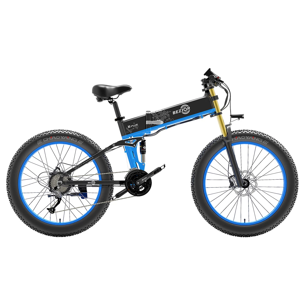 Best reviews of β¨ BEZIOR X-PLUS Electric Bike 1500W Motor 48V 17.5Ah Battery 26*4.0 Inch Fat Tire Mountain Bike 40Km/h Max Speed 200kg Load 130KM Range LCD Display IP54 Wateroroof - Blue π - Image 2