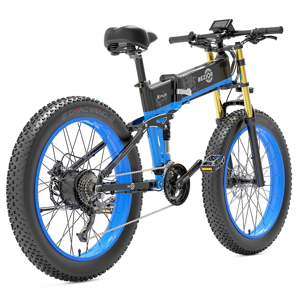 Best reviews of β¨ BEZIOR X-PLUS Electric Bike 1500W Motor 48V 17.5Ah Battery 26*4.0 Inch Fat Tire Mountain Bike 40Km/h Max Speed 200kg Load 130KM Range LCD Display IP54 Wateroroof - Blue π - Image 6