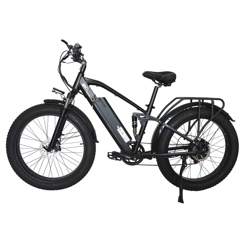 Deals 🧨 CMACEWHEEL TP26 Full Suspension Electric Mountain Bike, 26*4.0 Inch Fat Tire 48V 750W Brushless Motor 17Ah Li-battery 45Km/h Max Speed Shimano 7 Speed Transmission Black 💯