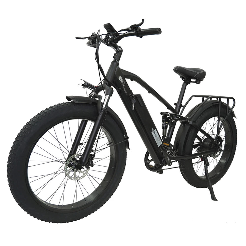 Deals 🧨 CMACEWHEEL TP26 Full Suspension Electric Mountain Bike, 26*4.0 Inch Fat Tire 48V 750W Brushless Motor 17Ah Li-battery 45Km/h Max Speed Shimano 7 Speed Transmission Black 💯 - Image 2