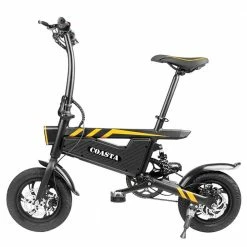 Discount 🌟 COASTA T18 Electric Bike 12 Inch Pneumatic Tire 350W Motor 25Km/h Max Speed 7.8Ah Battery 120KG Max Load IP54 Waterproof - Black 🌟