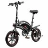 Brand new 🛒 DYU D3F with Pedal Folding Moped Electric Bike 14 Inch Inflatable Rubber Tires 240W Motor 10Ah Battery Max Speed 25km/h Up To 45km Range Dual Disc Brakes Adjustable Height - Black 🥰