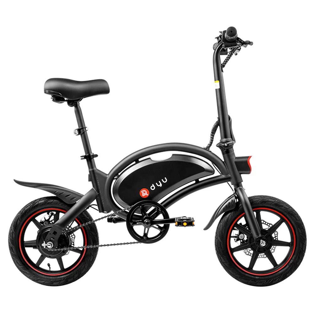 Brand new ๐ DYU D3F with Pedal Folding Moped Electric Bike 14 Inch Inflatable Rubber Tires 240W Motor 10Ah Battery Max Speed 25km/h Up To 45km Range Dual Disc Brakes Adjustable Height - Black ๐ฅฐ - Image 2