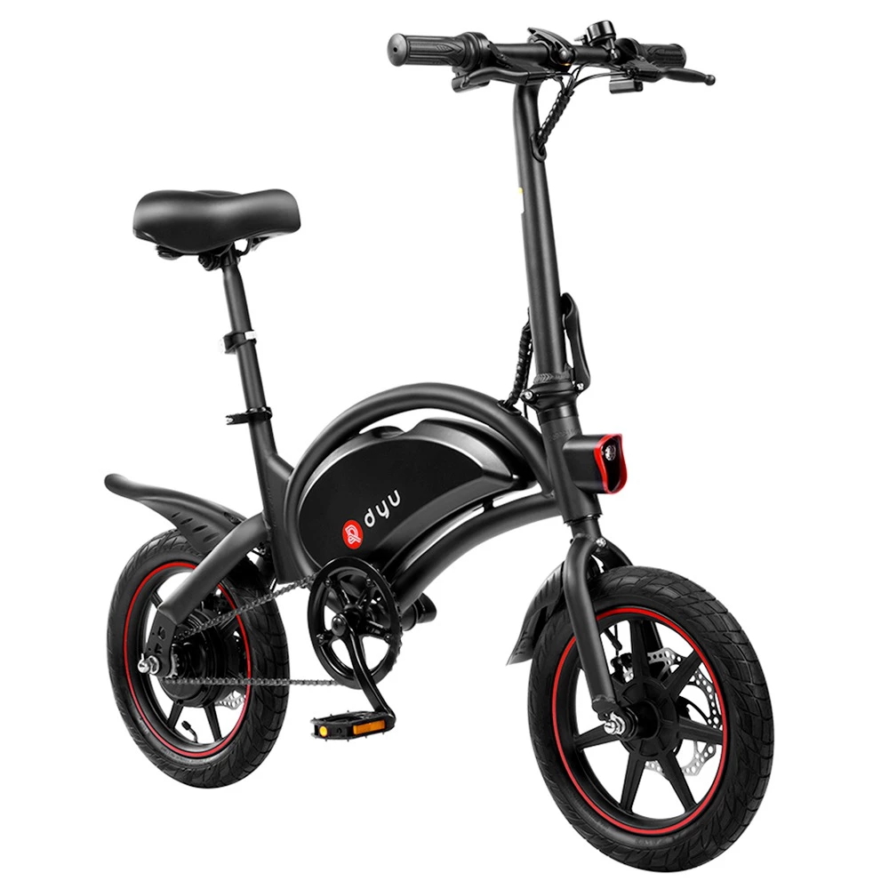 Brand new ๐ DYU D3F with Pedal Folding Moped Electric Bike 14 Inch Inflatable Rubber Tires 240W Motor 10Ah Battery Max Speed 25km/h Up To 45km Range Dual Disc Brakes Adjustable Height - Black ๐ฅฐ - Image 3