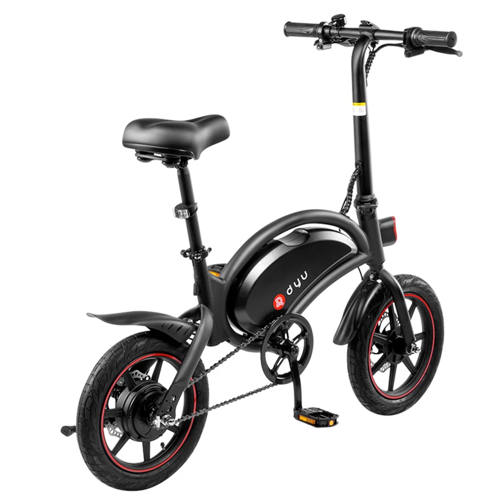 Brand new ๐ DYU D3F with Pedal Folding Moped Electric Bike 14 Inch Inflatable Rubber Tires 240W Motor 10Ah Battery Max Speed 25km/h Up To 45km Range Dual Disc Brakes Adjustable Height - Black ๐ฅฐ - Image 4