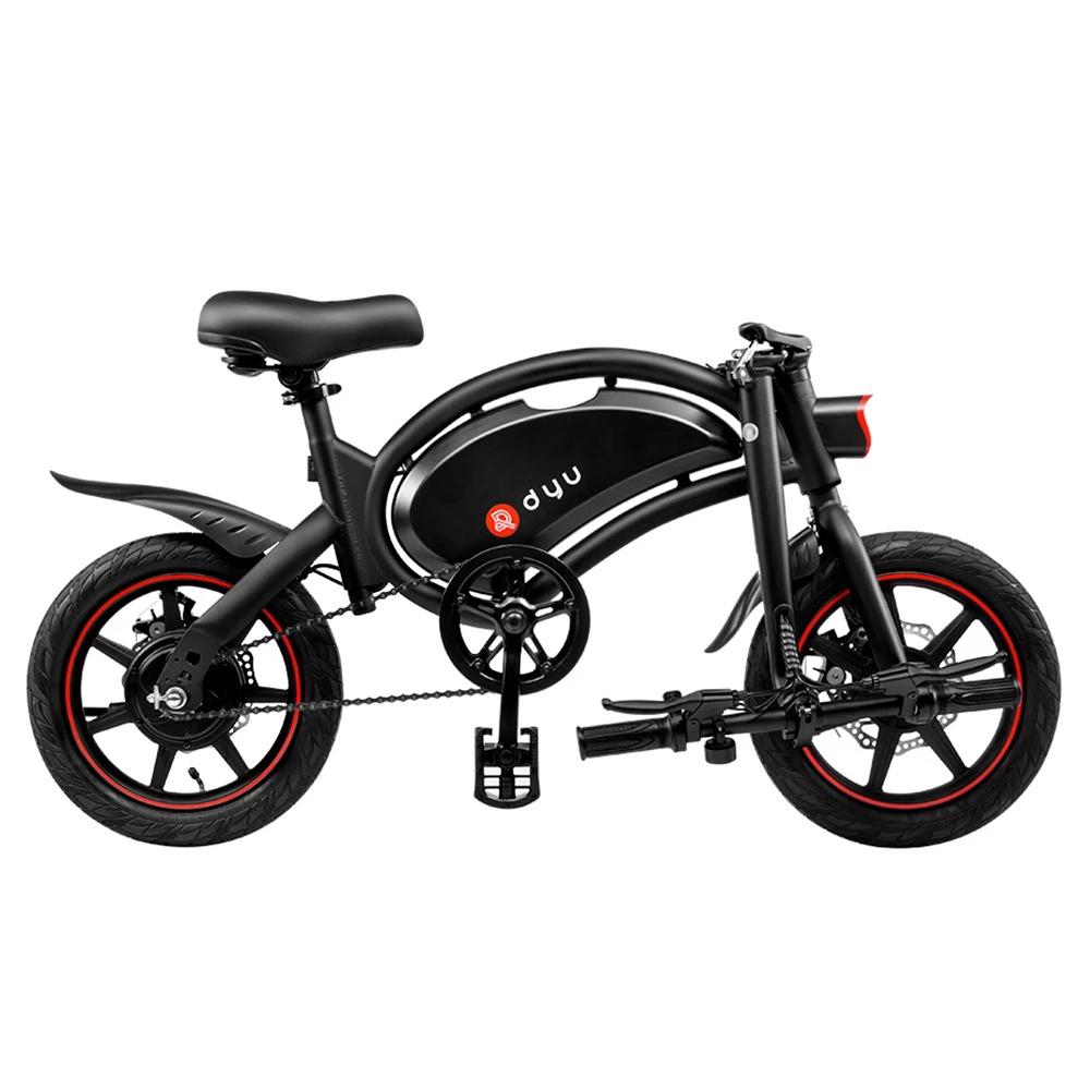 Brand new ๐ DYU D3F with Pedal Folding Moped Electric Bike 14 Inch Inflatable Rubber Tires 240W Motor 10Ah Battery Max Speed 25km/h Up To 45km Range Dual Disc Brakes Adjustable Height - Black ๐ฅฐ - Image 5