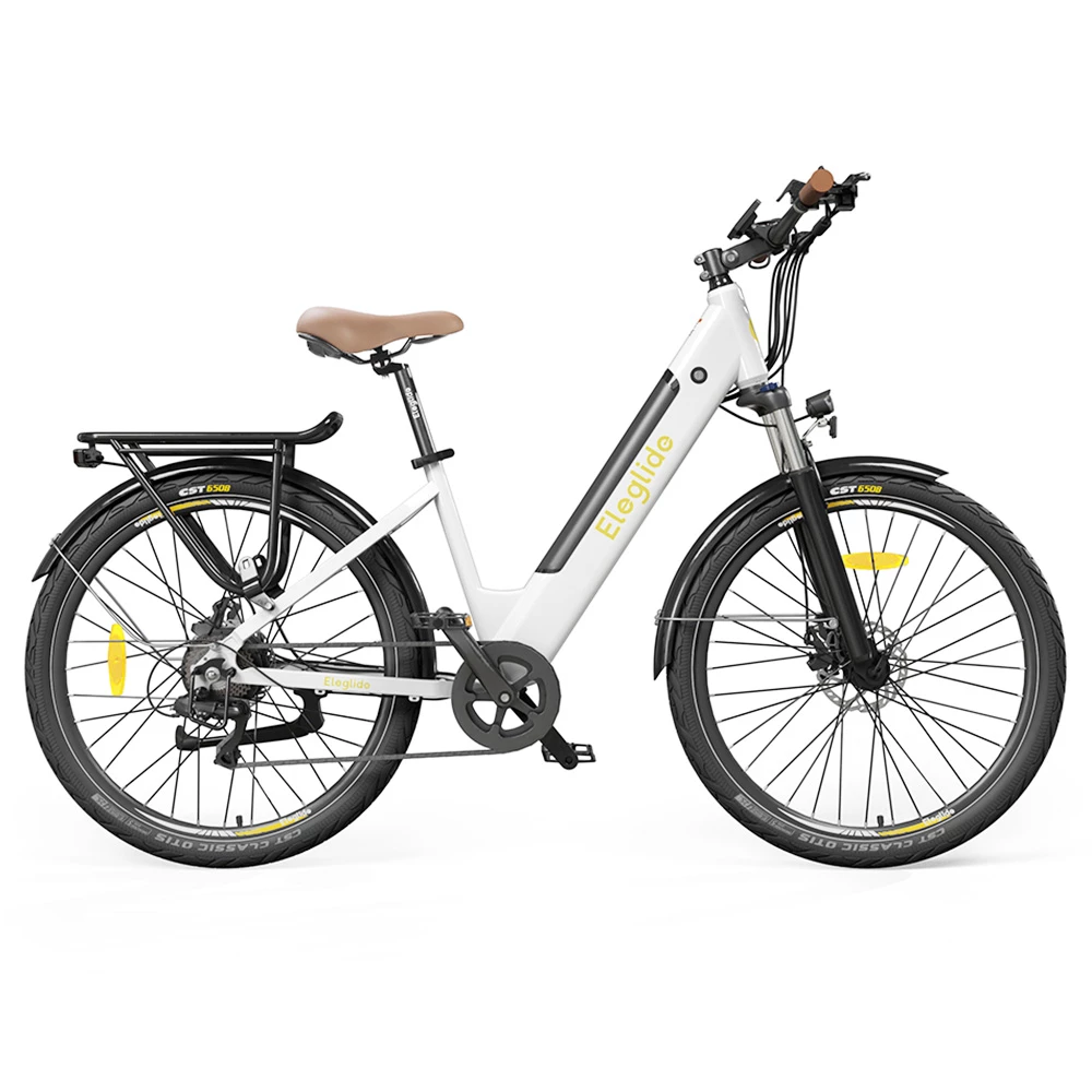 Buy 🎉 ELEGLIDE T1 STEP-THRU Electric Trekking Bike Trekking E-Bike 27.5 Inch CST Tires 36V 12.5AH Battery 250W Brushless Motor Shimano 7 Gears Max Speed 25Km/h Max Range 100KM Max Load 120KG IPX4 Waterproof Dual Disk Brake - White ⌛
