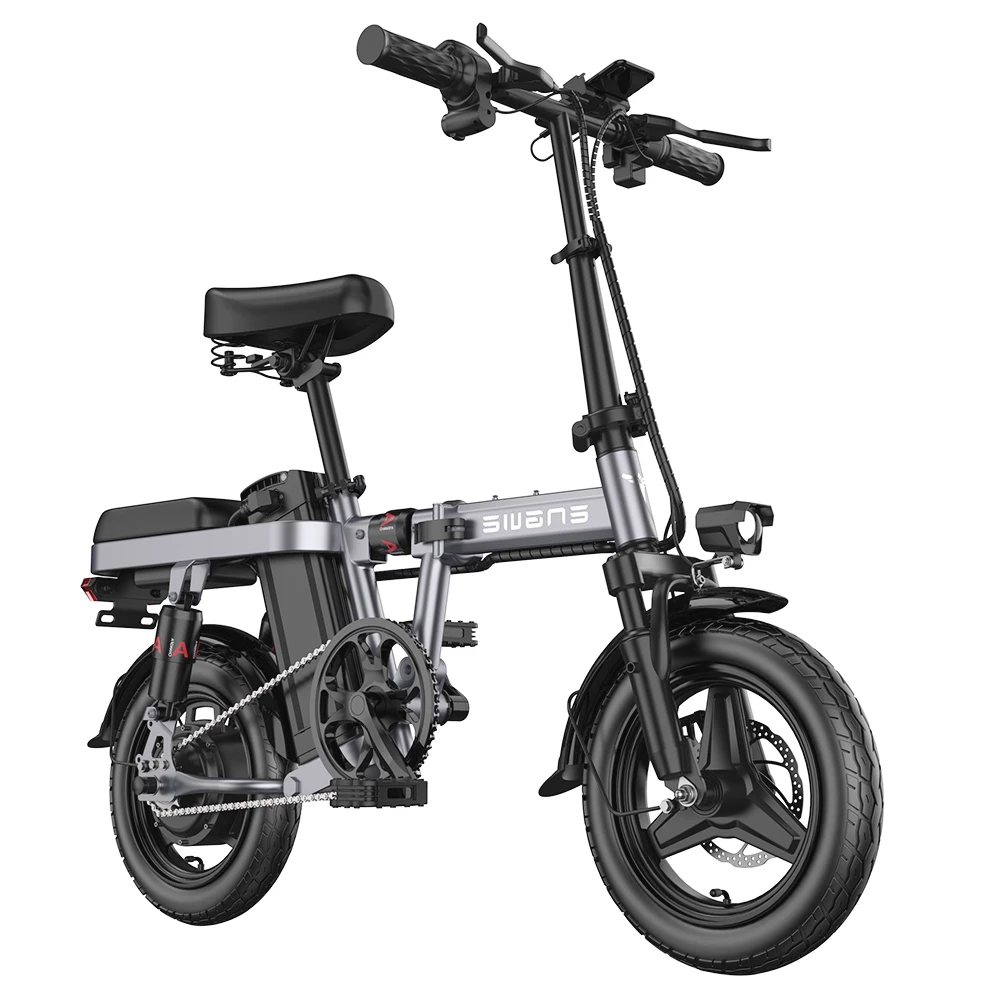 Cheap π ENGWE T14 Folding Electric Bicycle 14 Inch Tire 350W Brushless Motor 48V 10Ah Battery 25km/h Max Speed - Grey π