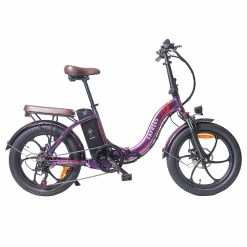 New โ FAFREES F20 Pro Electric Bike 20*3.0 Inch Fat Tire 250W Brushless Motor 25Km/h Max Speed 7-Speed Gears With Removable 36V 18AH Lithium Battery 150KM Max Range Double Disc Brake Folding Frame E-bike - Purple ๐
