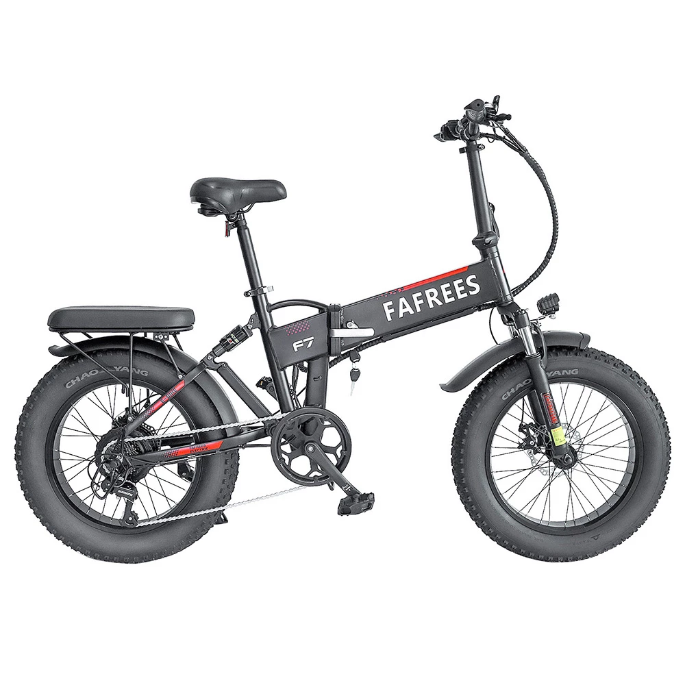 Outlet π FAFREES F7 Folding Electric Bike 20*4.0 Chaoyang Fat Tires 750W Motor 35Km/h Max Speed Removable 48V 10Ah Lithium-Ion Battery 90KM Max Range Shimano 7-Speed Gears E-bike - Black π₯°