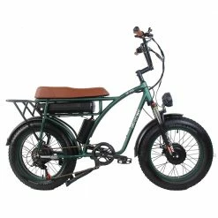 Discount 🎁 GOGOBEST GF750 Electric Bicycle 1000W*2 Dual Motors 50Km/h Max Speed 48V 17.5Ah Battery 20*4.0 Inch Fat Tire Shimano 7-Speed Gear with USB Phone Charging 200KG Max Load - Army Green ❤️