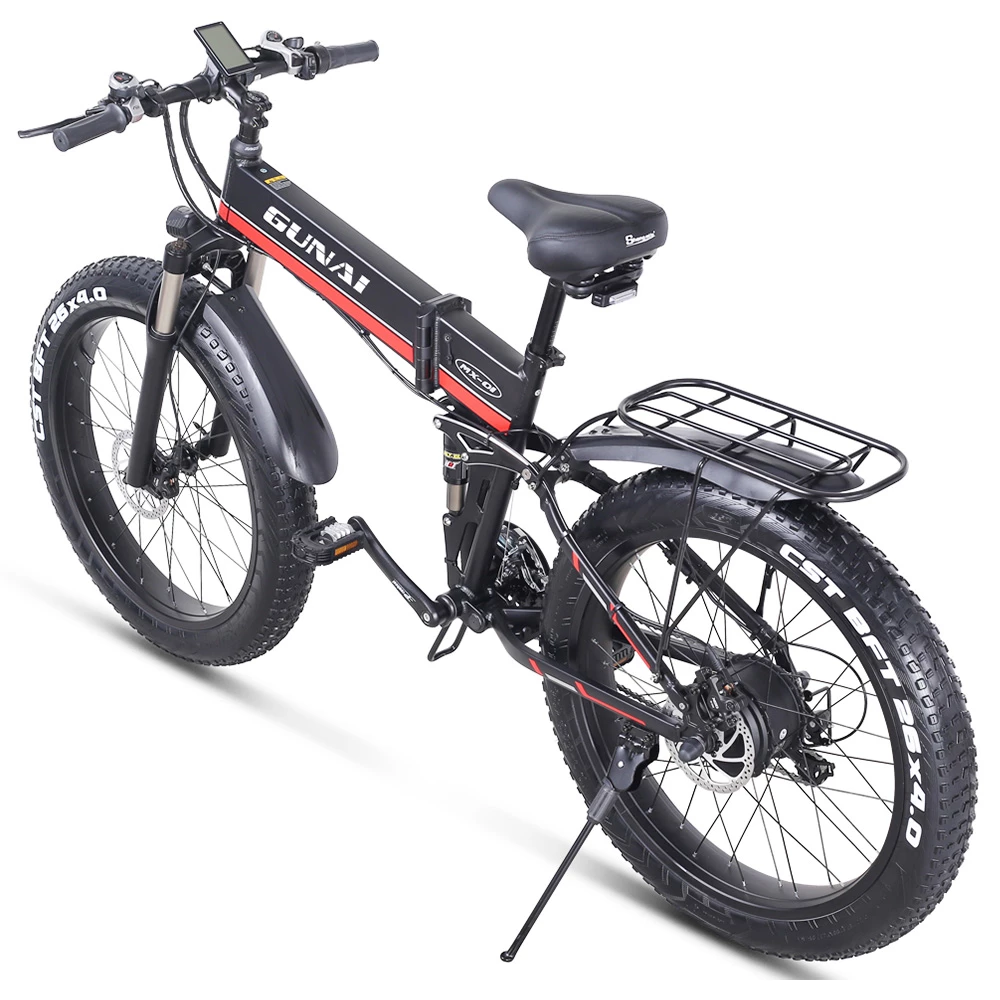 Outlet 💯 GUNAI MX01 1000W 48V 12.8Ah 26'' Electric Bicycle 40km/h Max Speed 40-50km Mileage Range 150kg Max Load - Red ❤️ - Image 4