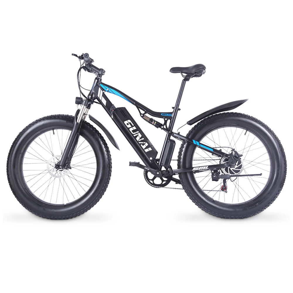 Best Sale ๐ GUNAI MX03 Electric Bicycle 1000W 48V 17Ah Battery 26*4.0 Inch Fat Tires Mountain Bike 40Km/h Max Speed 40-50KM Mileage Range 150KG Max Load Double Dics Brake - Black ๐คฉ - Image 4
