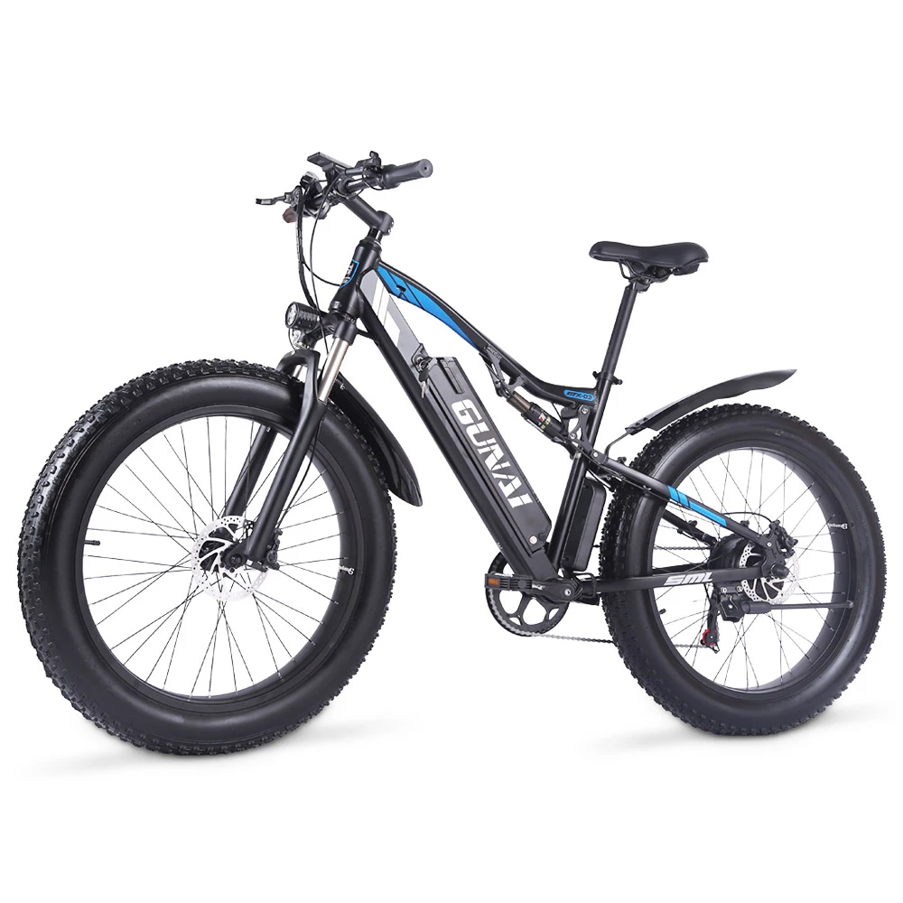 Best Sale ๐ GUNAI MX03 Electric Bicycle 1000W 48V 17Ah Battery 26*4.0 Inch Fat Tires Mountain Bike 40Km/h Max Speed 40-50KM Mileage Range 150KG Max Load Double Dics Brake - Black ๐คฉ - Image 5