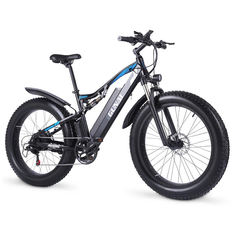 Best Sale ๐ GUNAI MX03 Electric Bicycle 1000W 48V 17Ah Battery 26*4.0 Inch Fat Tires Mountain Bike 40Km/h Max Speed 40-50KM Mileage Range 150KG Max Load Double Dics Brake - Black ๐คฉ - Image 6