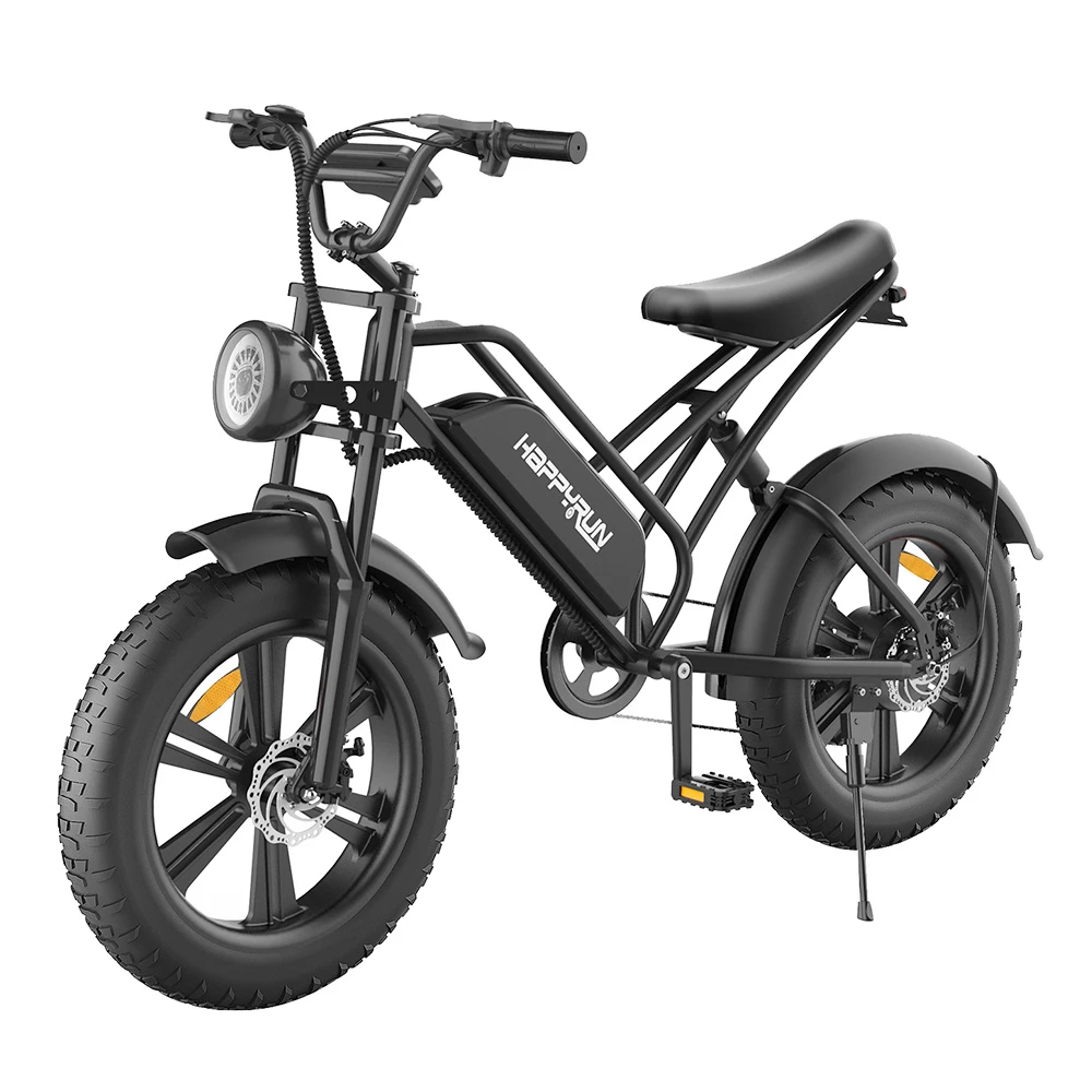 Best Pirce ๐คฉ HAPPYRUN HR-G50 Electric Bike 20 Inch Fat Tires 48V 18Ah Battery 750W Motor 45Km/h Max Speed Retro Ebike Max Load 150kg ๐