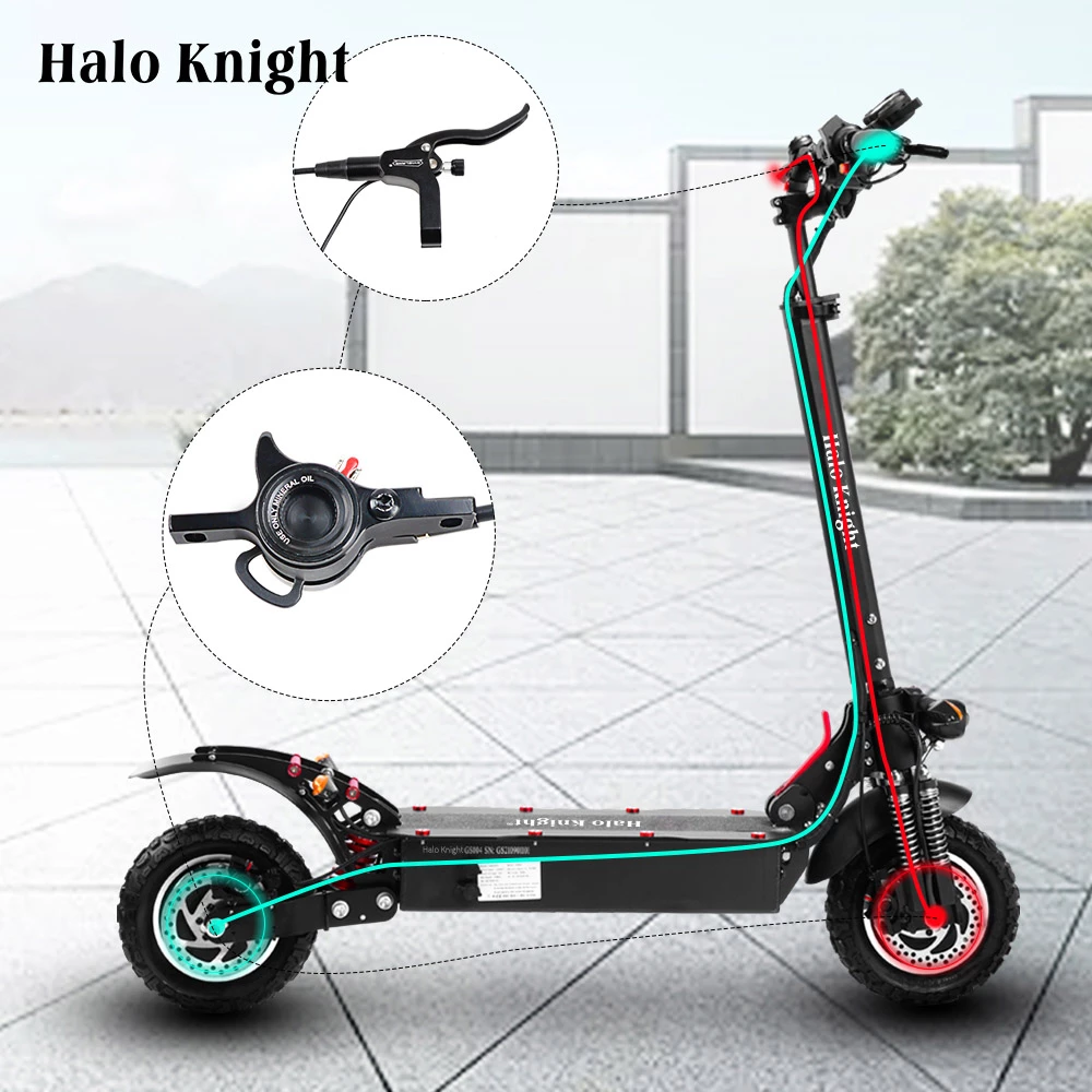 Deals π Halo Knight T104 Electric Scooter 10'' Off-road Tire 1000W*2 Dual Motor 65km/h Max Speed 52V 38.4Ah Battery 80km Range π₯ - Image 2