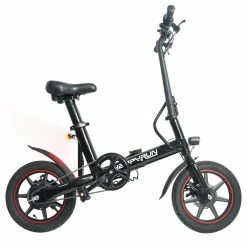 Flash Sale 😍 Happyrun HR-X40 Lightweight Electric Bike 350W Motor 36V 6Ah Battery 14'' Road Tires 25km Range 25km/h Max Speed Black 🔥