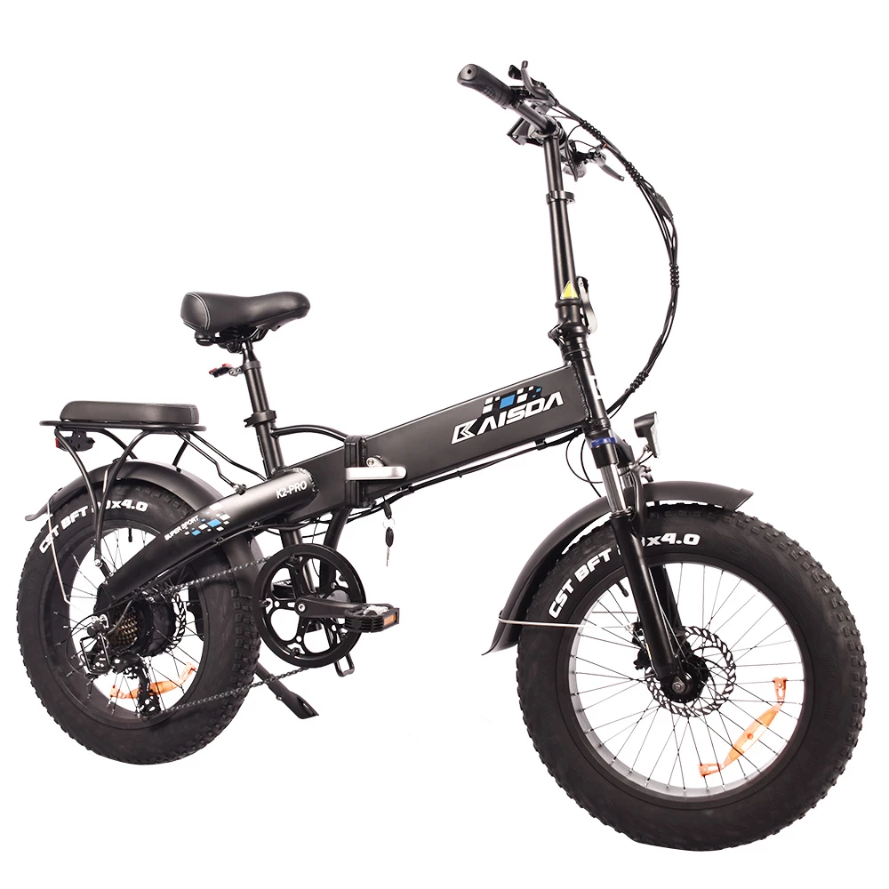 Budget ๐ KAISDA K2 Pro Folding Electric Moped Bike Mountain Bicycle 20*4.0 Inch Fat Tire Bafang 350W Motor Max Speed 25Km/h 48V 12.8AH Battery Max Load 150KG SHIMANO 21 Speed APP Control - Black โค๏ธ - Image 3