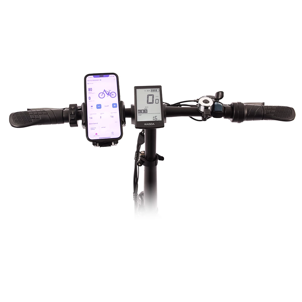 Budget ๐ KAISDA K2 Pro Folding Electric Moped Bike Mountain Bicycle 20*4.0 Inch Fat Tire Bafang 350W Motor Max Speed 25Km/h 48V 12.8AH Battery Max Load 150KG SHIMANO 21 Speed APP Control - Black โค๏ธ - Image 6