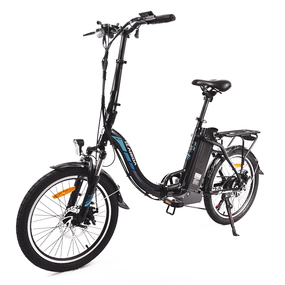 Best deal π₯ KAISDA K7 Folding Electric Moped Bike 20*1.95 Inch Tire 350W Motor 25-28Km/h Max Speed Mountain Bicycle SHIMANO 21-Speed APP Control - Black π - Image 4