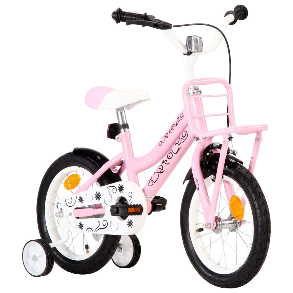 Best Pirce π― Kids Bike with Front Carrier 14 inch White and Pink π - Image 2