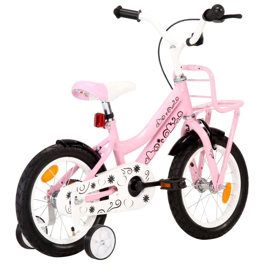 Best Pirce π― Kids Bike with Front Carrier 14 inch White and Pink π - Image 3