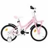 Deals ⌛ Kids Bike with Front Carrier 16 inch White and Pink ⌛