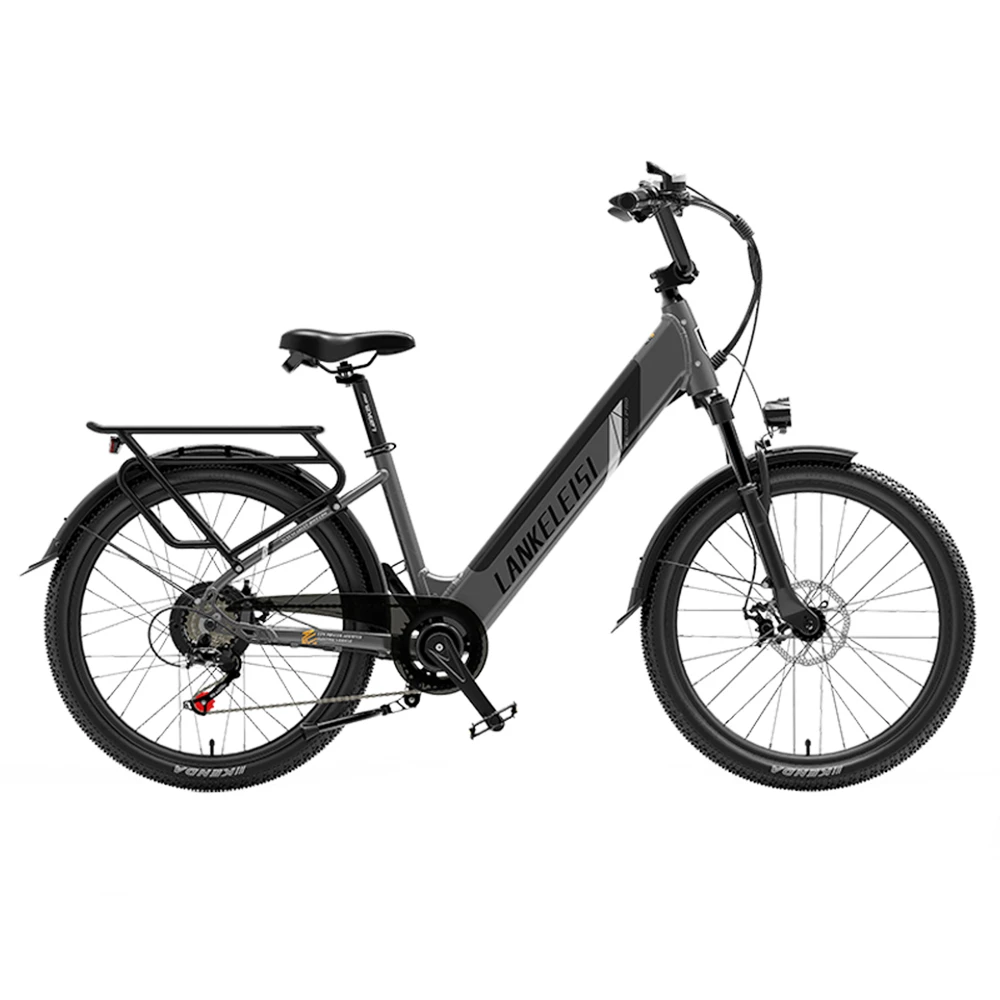 Brand new โญ LANKELEISI ES500PRO Electric Bike 500W Motor 48V 16Ah Battery 24'' Tire 32km/h Max Speed Shimano 7 Speed Gear - Grey โญ