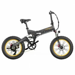 Top 10 โ๏ธ LANKELEISI X3000 Plus Folding Electric Mountain Bike 20*4.0 Inch Fat Tires 1000W Motor 40Km/h Max Speed 48V 17.5Ah Battery 100KM Range 180KG Max Load Shimano 7 Speed Double Shock Absorption - Grey ๐