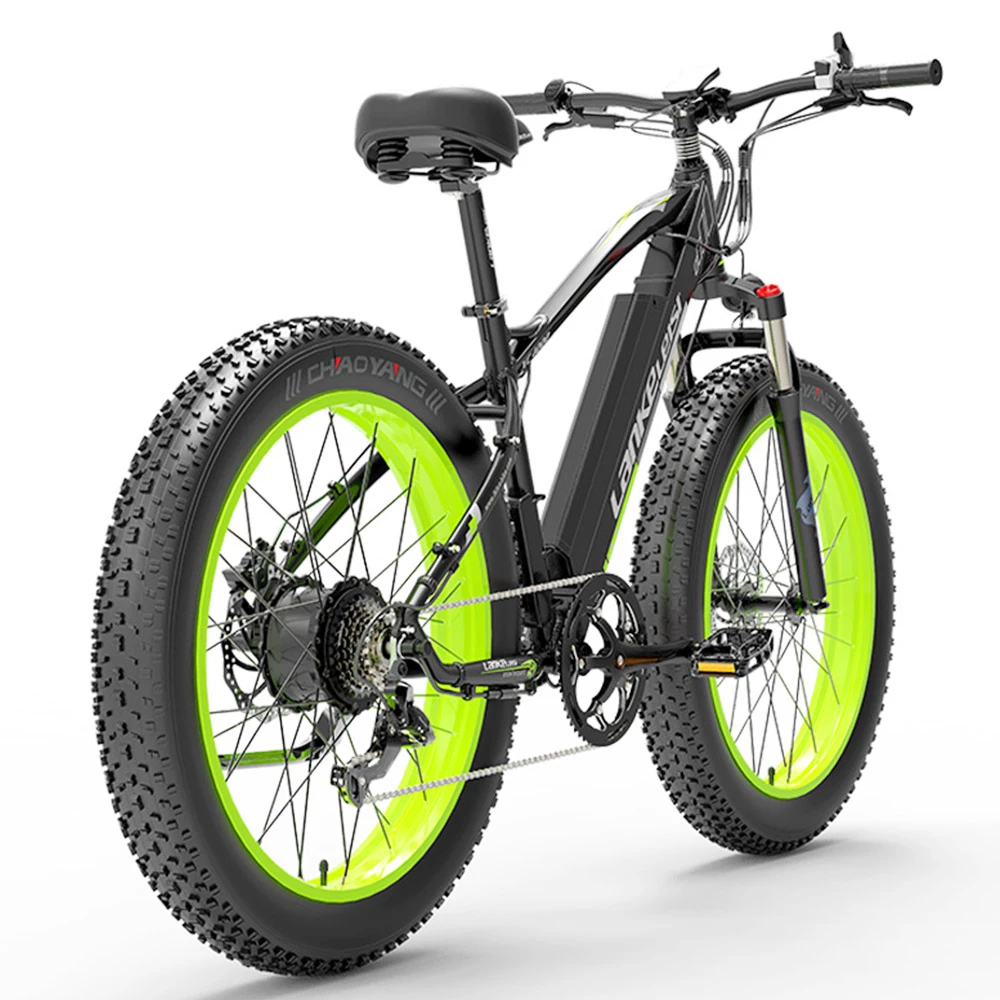 Best deal ๐ฅ LANKELEISI XC4000 Electric Bike 26*4.0 Inch Fat Tires 1000W Motor 40Km/h Max Speed 48V 17.5Ah Battery Shimano 7 Speed 120Km Range 180Kg Max Load - Green โ๏ธ - Image 2