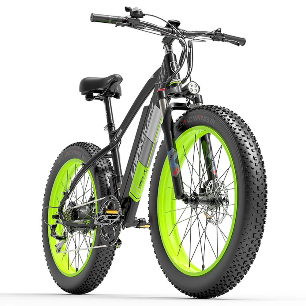 Best deal ๐ฅ LANKELEISI XC4000 Electric Bike 26*4.0 Inch Fat Tires 1000W Motor 40Km/h Max Speed 48V 17.5Ah Battery Shimano 7 Speed 120Km Range 180Kg Max Load - Green โ๏ธ - Image 4