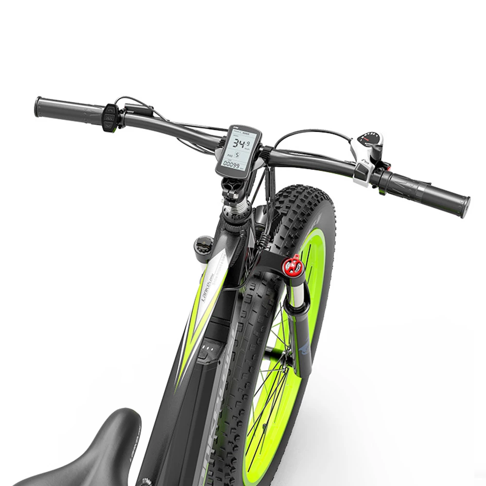 Best deal ๐ฅ LANKELEISI XC4000 Electric Bike 26*4.0 Inch Fat Tires 1000W Motor 40Km/h Max Speed 48V 17.5Ah Battery Shimano 7 Speed 120Km Range 180Kg Max Load - Green โ๏ธ - Image 5