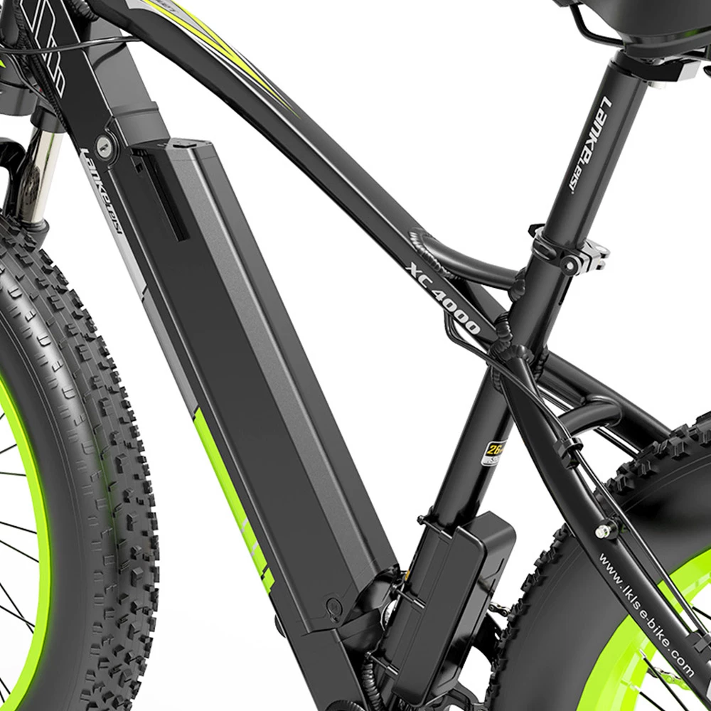 Best deal ๐ฅ LANKELEISI XC4000 Electric Bike 26*4.0 Inch Fat Tires 1000W Motor 40Km/h Max Speed 48V 17.5Ah Battery Shimano 7 Speed 120Km Range 180Kg Max Load - Green โ๏ธ - Image 6