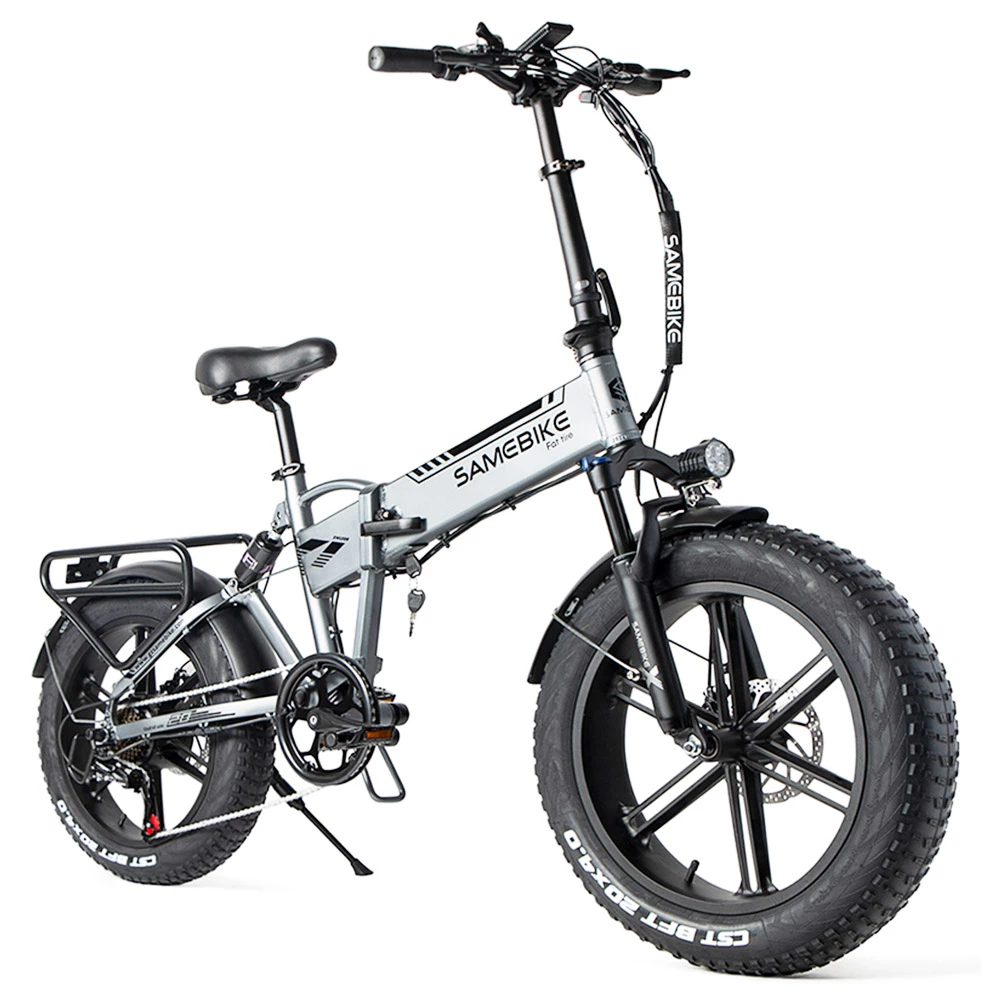 Flash Sale ✔️ SAMEBIKE XWLX09 20 Inches Fat Tire eBike 500W All Terrain eBike 25-35km/h Max Speed 80-90km Max Mileage - Silver ❤️