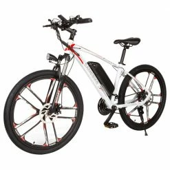 Best reviews of 🌟 SAMEBIKE MY-SM26 Electric Bike 26 Inch Tires 350W Motor Max Speed 30km/h Up To 80km Range Max Load 150kg Dual Disk Brakes LCD Display Magnesium Alloy Rim - White 🧨