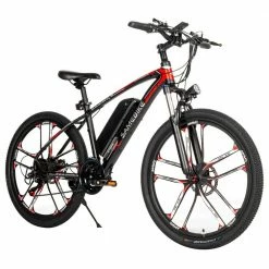 Best Pirce 👏 SAMEBIKE MY-SM26 Electric Bike 26 Inch Tires 350W Motor Max Speed 30km/h Up To 80km Range Max Load 150kg Dual Disk Brakes LCD Display Magnesium Alloy Rim - Black 🎉