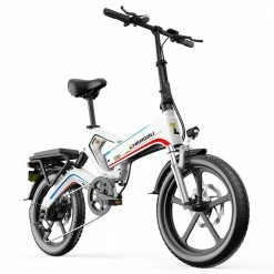 Outlet ⭐ ZHENGBU 20" K6S Electric Bike 500W Motor Shimano 7-Speed 48V 10Ah Battery Commuter Folding Electric Bike - White 👍