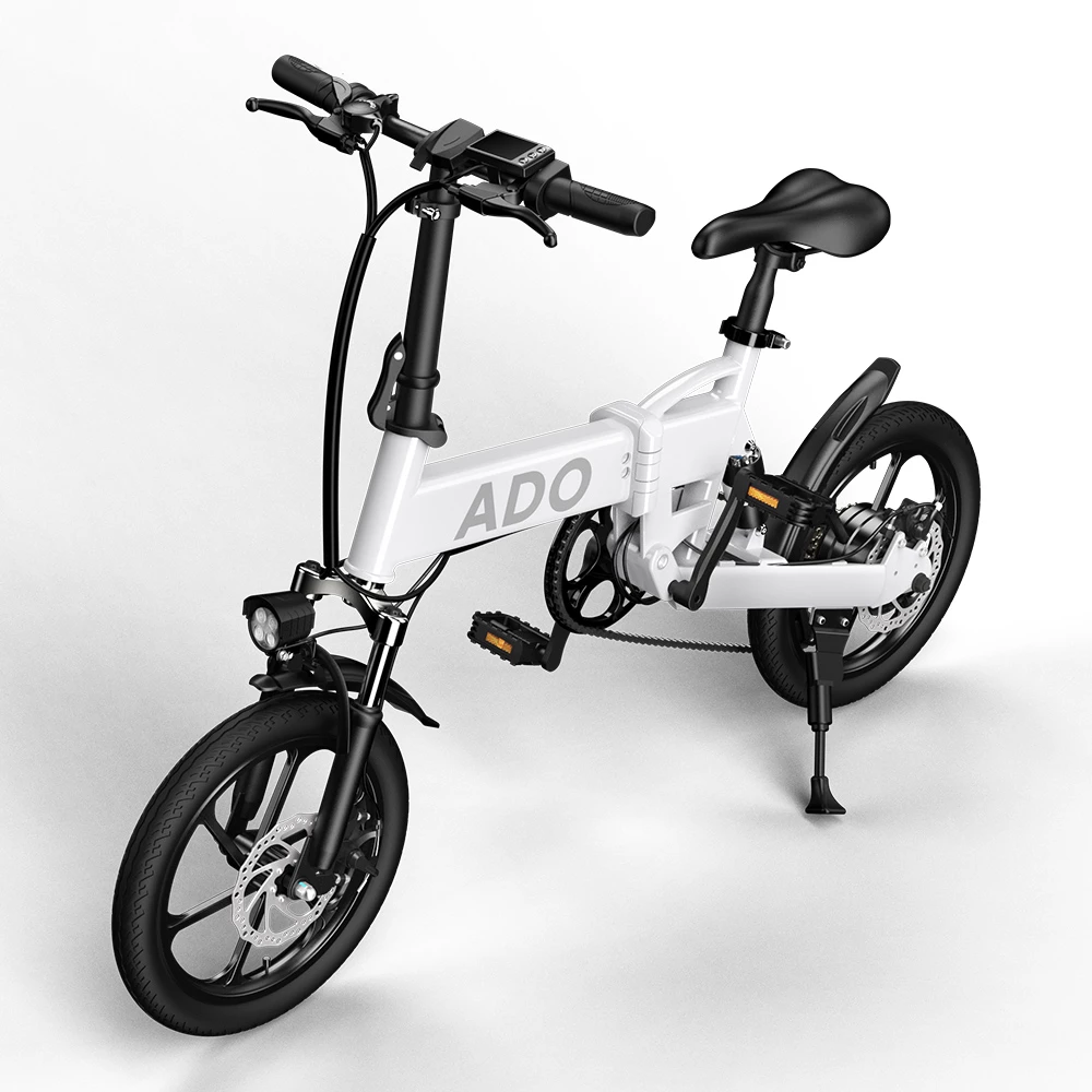 Best deal 🥰 ADO A16 Electric Folding Bike 16 inch City Bicycle 350W Hall Brushless Motor SHIMANO 7-Speed Rear Derailleur 36V 7.8Ah Removable Battery 35km/h Max speed up to 35km Max Range IPX5 Double Shock-absorption Aluminum alloy Frame 16*1.95 Tires - White ❤️ - Image 5