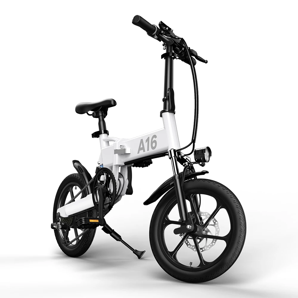 Best deal 🥰 ADO A16 Electric Folding Bike 16 inch City Bicycle 350W Hall Brushless Motor SHIMANO 7-Speed Rear Derailleur 36V 7.8Ah Removable Battery 35km/h Max speed up to 35km Max Range IPX5 Double Shock-absorption Aluminum alloy Frame 16*1.95 Tires - White ❤️ - Image 3