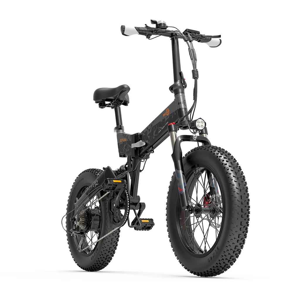 Brand new π BEZIOR XF200 Folding Electric Bike 48V 15Ah Battery 1000W Motor 20x4.0 inch Fat Tire Aluminum Alloy Frame Shimano 7-speed Shift Max Speed 40km/h 130KM Power-assisted mileage Range LCD Display IP54 Waterproof - Black β - Image 4