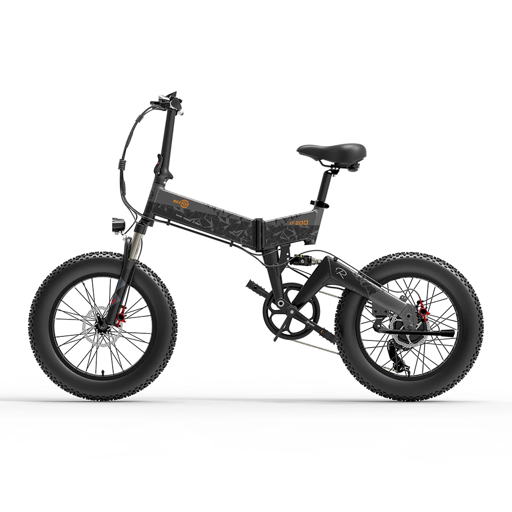 Brand new π BEZIOR XF200 Folding Electric Bike 48V 15Ah Battery 1000W Motor 20x4.0 inch Fat Tire Aluminum Alloy Frame Shimano 7-speed Shift Max Speed 40km/h 130KM Power-assisted mileage Range LCD Display IP54 Waterproof - Black β - Image 2