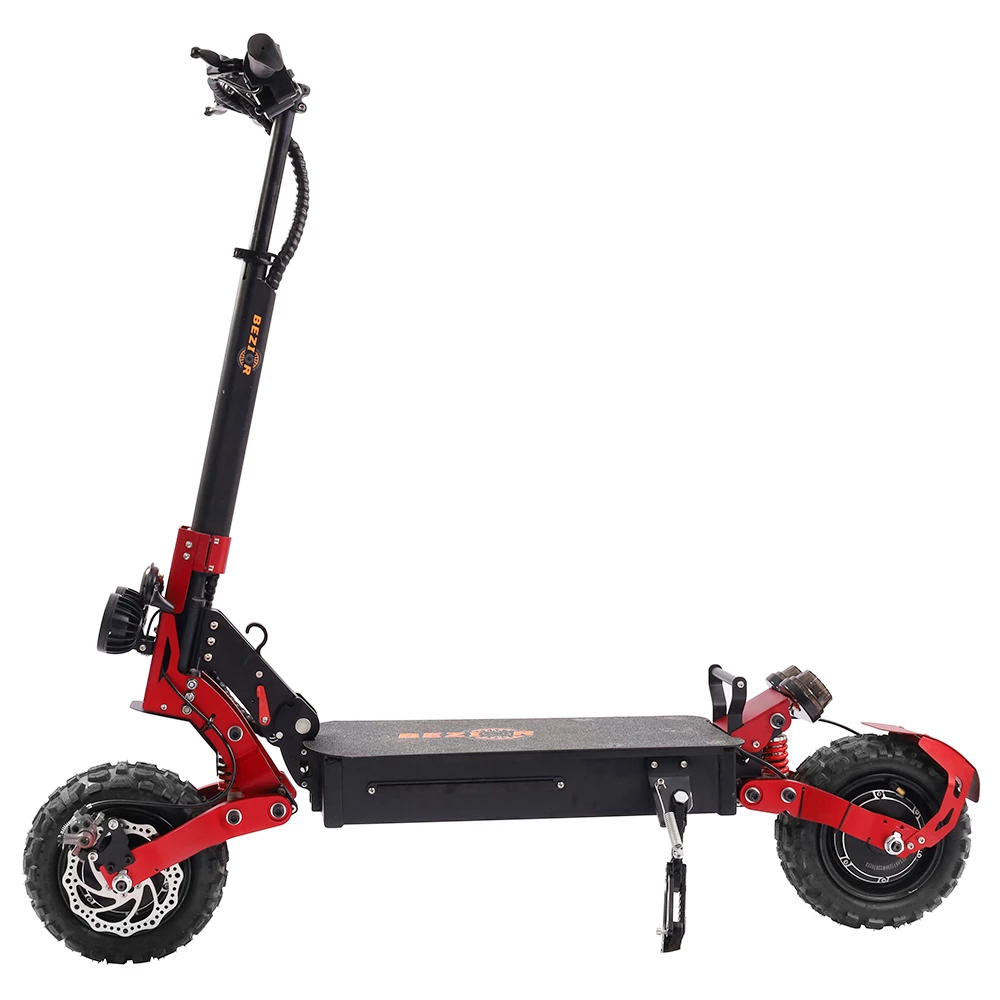 Cheapest π BEZIOR S2 Folding Electric Scooter 1200W*2 Dual Motor LCD Display Max 65Km/h 11 Inch Off-Road Tire 21Ah Battery up to 60km Range Dual Shock Mitigation Dual Disk Brake LED Light - Red βοΈ - Image 4