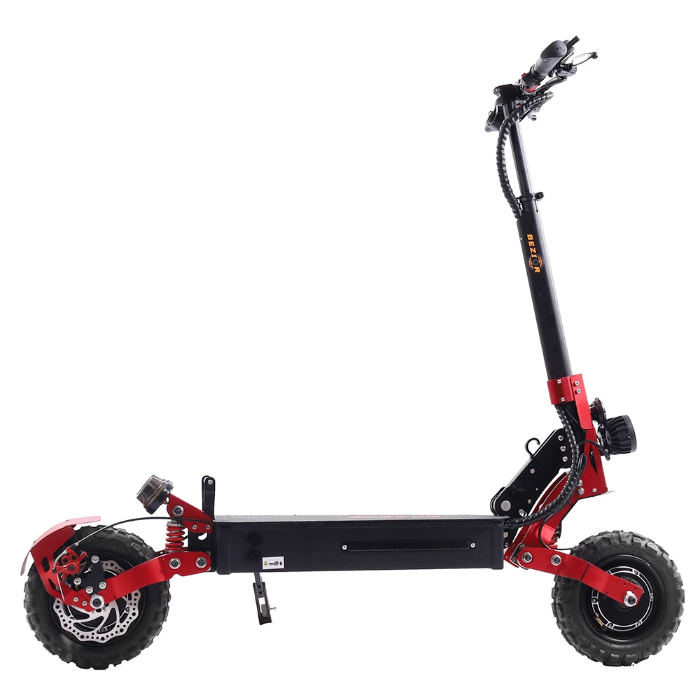 Cheapest π BEZIOR S2 Folding Electric Scooter 1200W*2 Dual Motor LCD Display Max 65Km/h 11 Inch Off-Road Tire 21Ah Battery up to 60km Range Dual Shock Mitigation Dual Disk Brake LED Light - Red βοΈ - Image 5