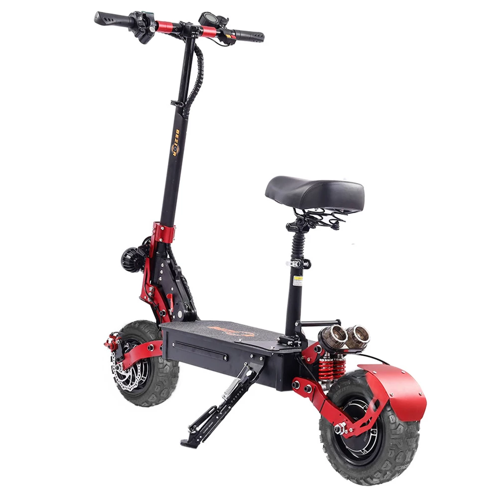 Cheapest π BEZIOR S2 Folding Electric Scooter 1200W*2 Dual Motor LCD Display Max 65Km/h 11 Inch Off-Road Tire 21Ah Battery up to 60km Range Dual Shock Mitigation Dual Disk Brake LED Light - Red βοΈ - Image 3