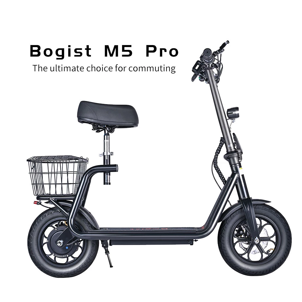 Promo β¨ BOGIST M5 Pro Folding Electric Scooter 12 Inch Pneumatic Tire 500W Motor Max Speed 40Km/h 48V 11Ah Battery Smart BMS Disc Brake 30-35KM Long Range with Seat - Black π - Image 2